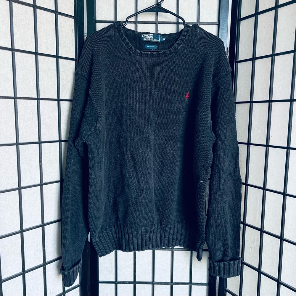 Vintage Polo by Ralph Lauren black knit sweater sz XL